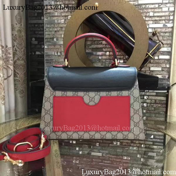 Gucci Padlock Gucci Signature Top Handle Bag 453188 Black&Red