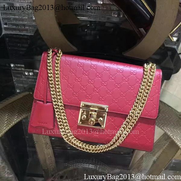 Gucci Padlock Series Gucci Signature Shoulder Bag 409486 Red