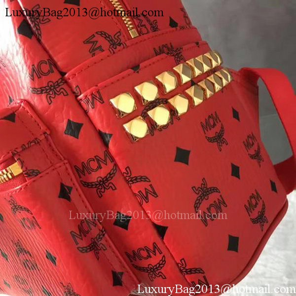 MCM Medium Top Studs Backpack MCM0039 Red