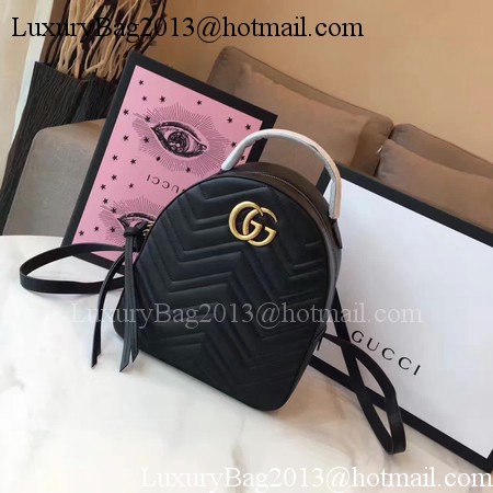 Gucci GG Marmont Quilted Leather Backpack 476671 Black