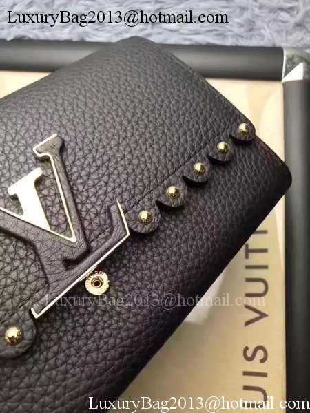 Louis Vuitton Monogram Flowers CAPUCINES WALLET M64102 Black