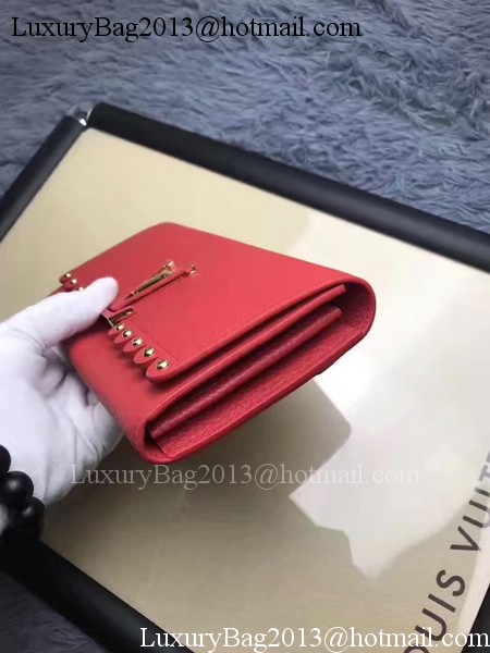 Louis Vuitton Monogram Flowers CAPUCINES WALLET M64102 Red