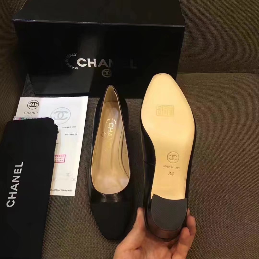 Chanel Pump Leather CH2146 Black