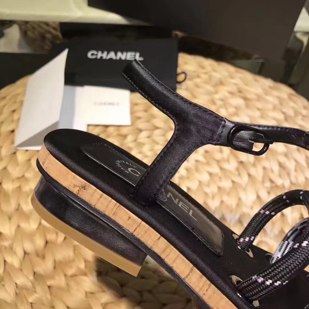 Chanel Sandal Leather CH2143 Black