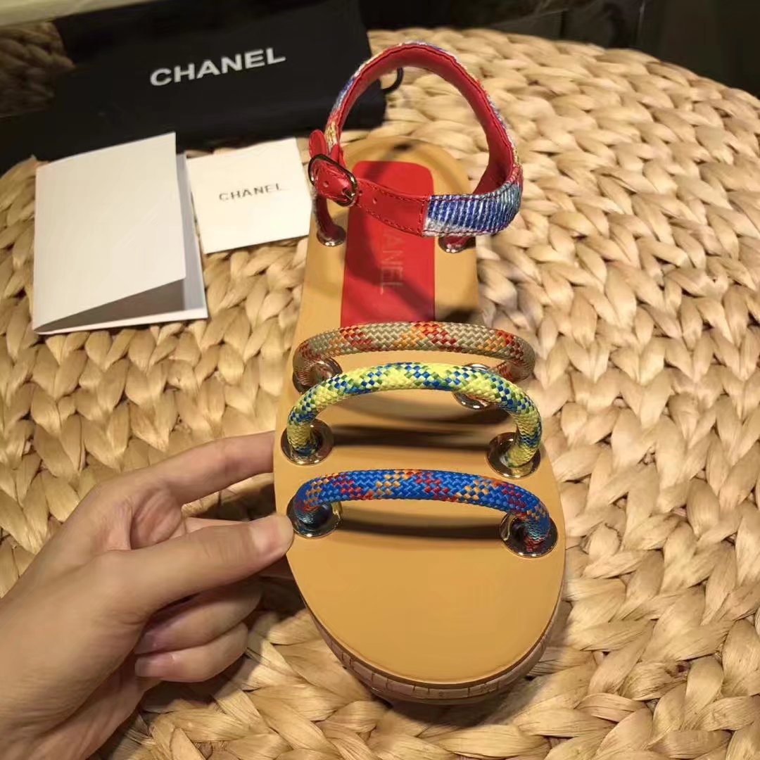 Chanel Sandal Leather CH2143 Red