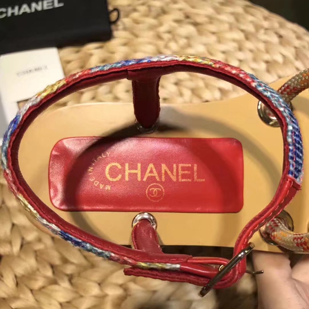 Chanel Sandal Leather CH2143 Red