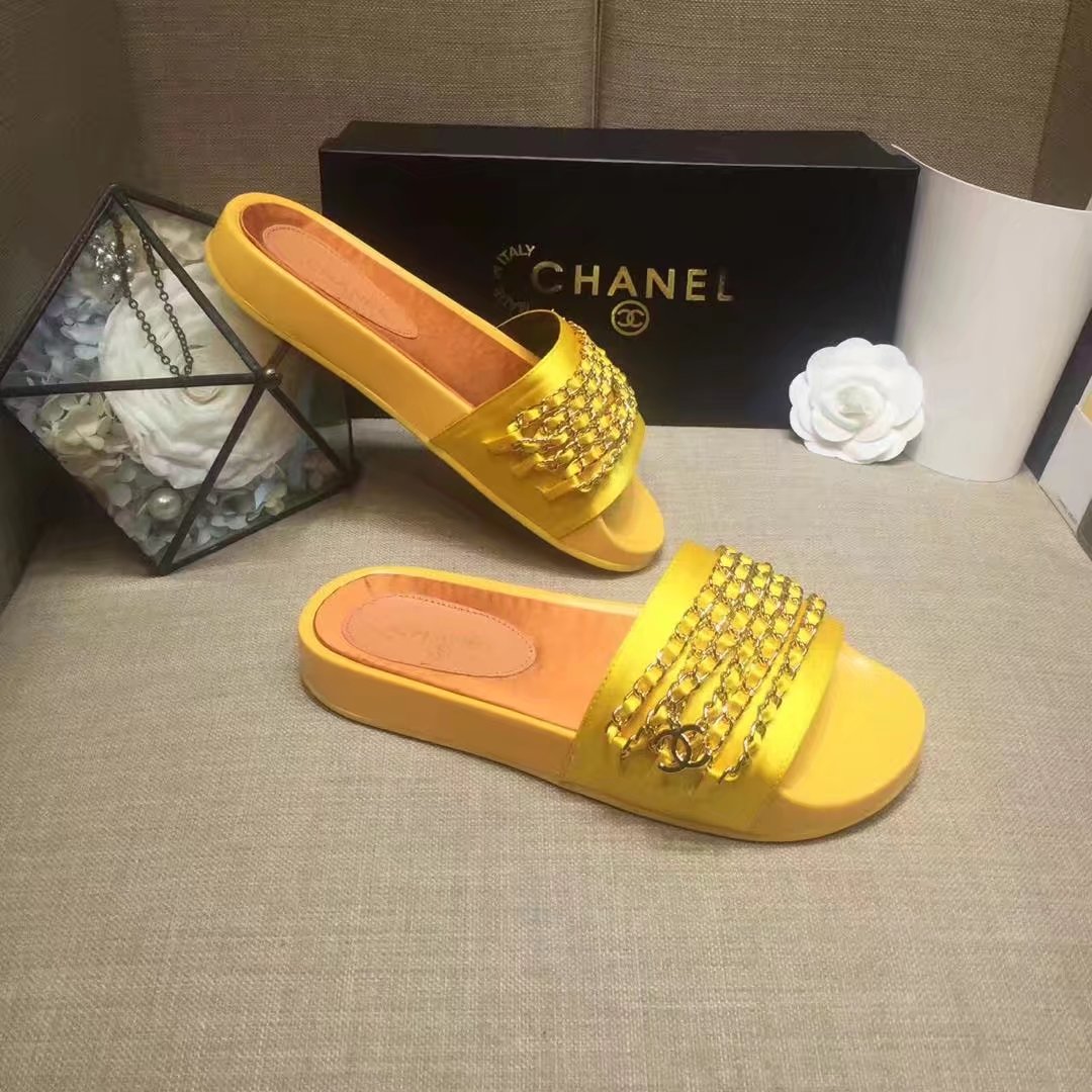 Chanel Slipper Leather CH2149 Yellow