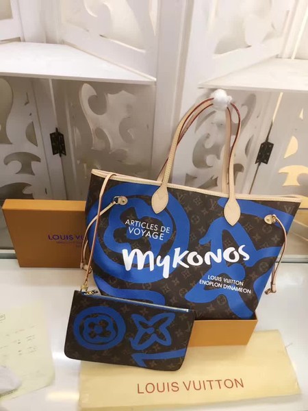 Louis Vuitton MONOGRAM Canvas NEVERFULL MM M41050 Blue