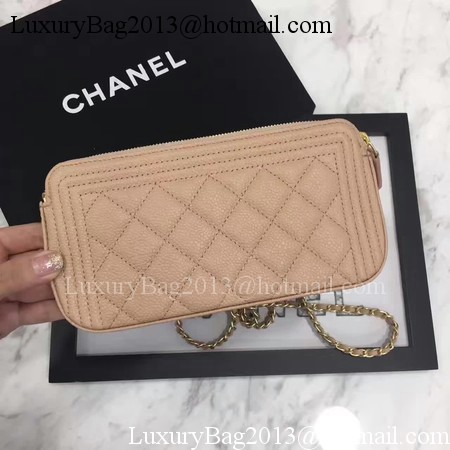 Boy Chanel Flap Bag Original Cannage Pattern CHA3369 Apricot