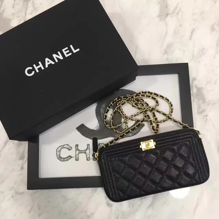 Boy Chanel Flap Bag Original Cannage Pattern CHA3369 Black