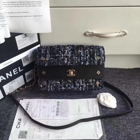 Chanel Classic Flap Bag Original Leather CHA3340 Black&Blue