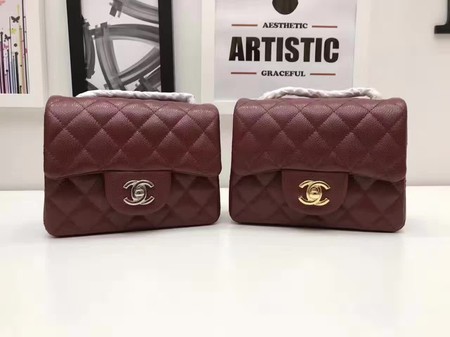 Chanel Classic MINI Flap Bag Original Cannage Pattern A1115 Wine