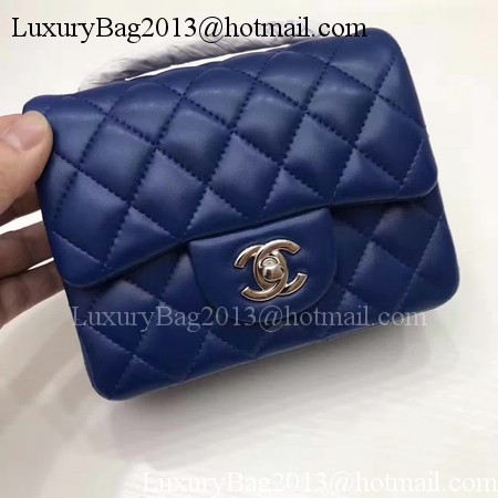 Chanel Classic MINI Flap Bag Original Sheepskin Leather A1115 Blue