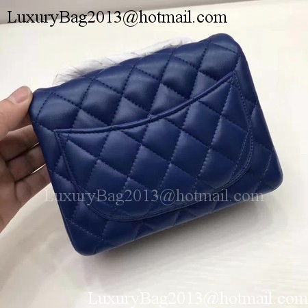 Chanel Classic MINI Flap Bag Original Sheepskin Leather A1115 Blue