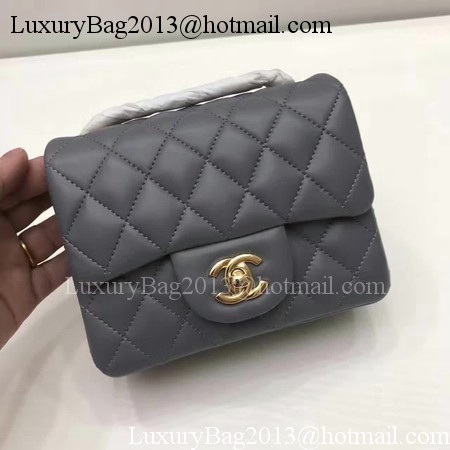 Chanel Classic MINI Flap Bag Original Sheepskin Leather A1115 Grey