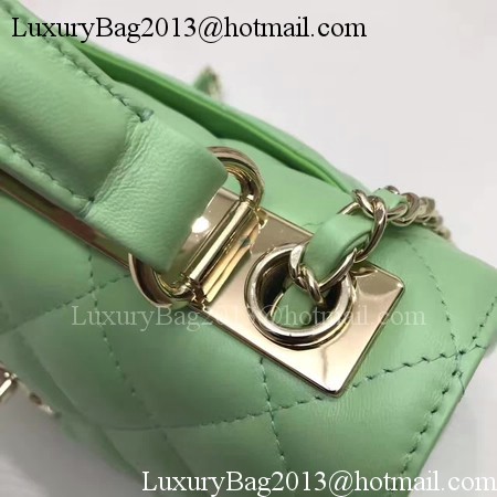 Chanel Classic Top Handle Bag Original Sheepskin Leather A92991 Green