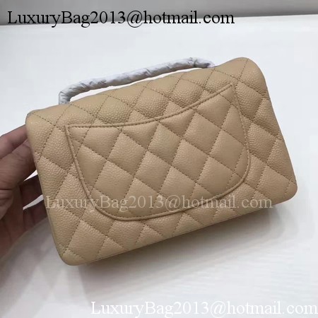 Chanel mini Classic Flap Bag Original Cannage Pattern A1116 Apricot