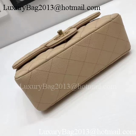 Chanel mini Classic Flap Bag Original Cannage Pattern A1116 Apricot