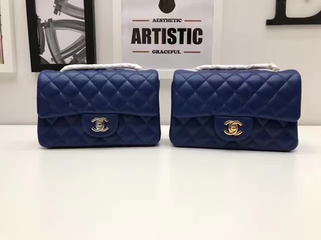 Chanel mini Classic Flap Bag Original Sheepskin Leather A1116 Blue