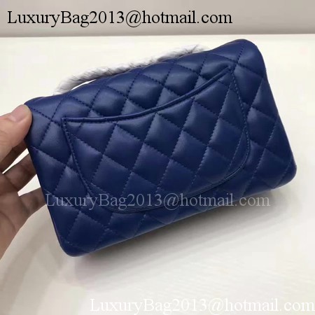 Chanel mini Classic Flap Bag Original Sheepskin Leather A1116 Blue