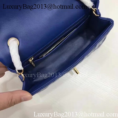 Chanel mini Classic Flap Bag Original Sheepskin Leather A1116 Blue