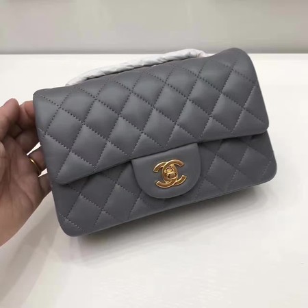 Chanel mini Classic Flap Bag Original Sheepskin Leather A1116 Grey