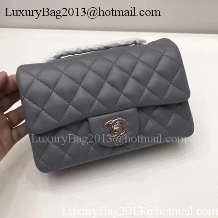 Chanel mini Classic Flap Bag Original Sheepskin Leather A1116 Grey