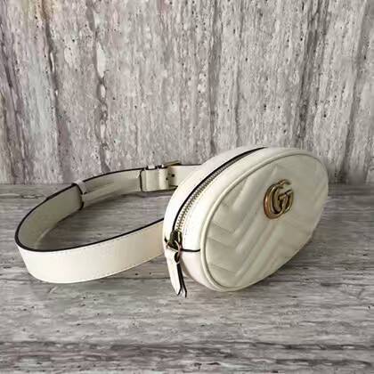 Gucci GG Marmont Quilted Leather Bag 476434 White