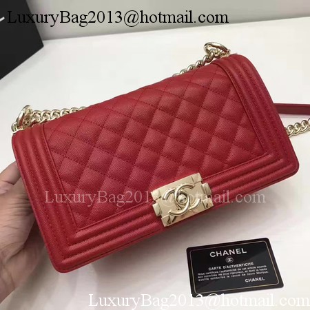 Boy Chanel Flap Bag Original Cannage Pattern Leather A67086 Red