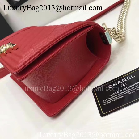 Boy Chanel Flap Bag Original Cannage Pattern Leather A67086 Red