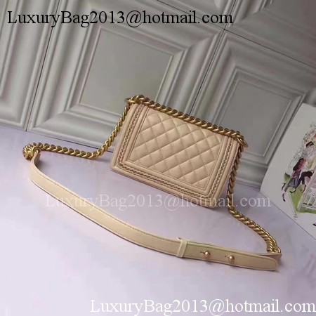 Boy Chanel Flap Shoulder Bag Sheepskin Leather A67085E Apricot