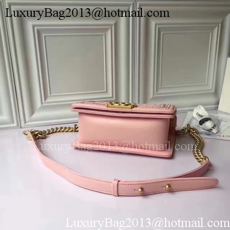 Boy Chanel Flap Shoulder Bag Sheepskin Leather A67085E Pink