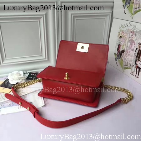 Boy Chanel Flap Shoulder Bag Sheepskin Leather A67085E Red