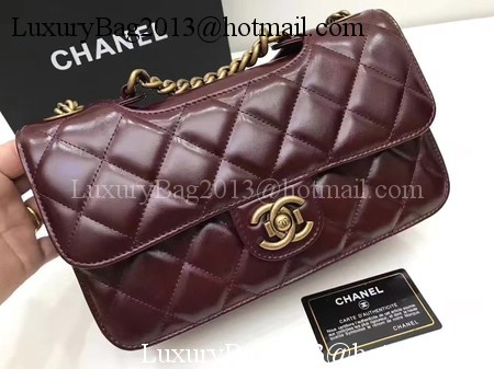 Chanel 2.55 Series Flap Bags Original Bright Leather A56987 Wine