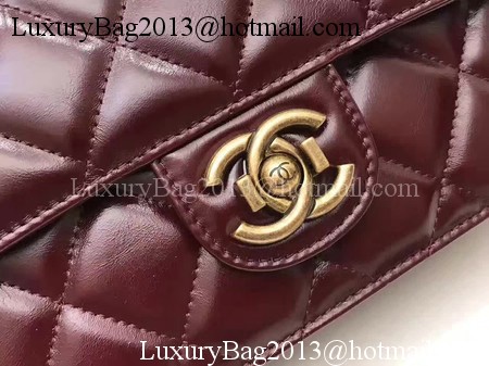 Chanel 2.55 Series Flap Bags Original Bright Leather A56987 Wine