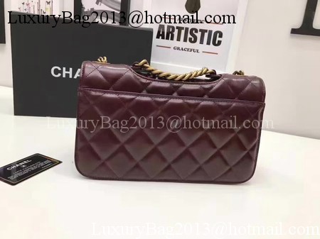 Chanel 2.55 Series Flap Bags Original Bright Leather A56987 Wine