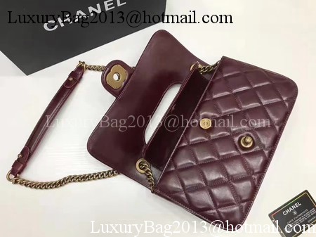 Chanel 2.55 Series Flap Bags Original Bright Leather A56987 Wine