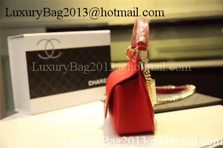 Chanel Classic Flap Bag Cannage Pattern Leather A93756 Red