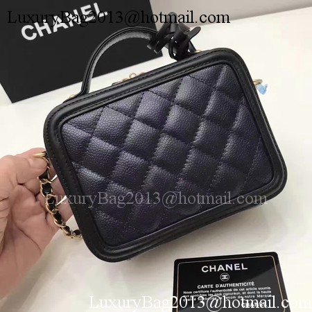 Chanel Cosmetic Bag Original Cannage Pattern A93341 Black