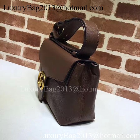 Gucci GG Marmont Leather Shoulder Bag 401173 Brown