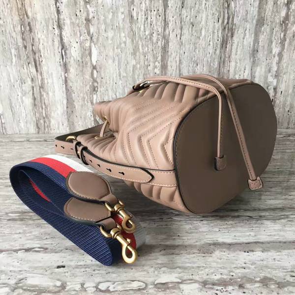 Gucci GG Marmont Quilted Leather Bucket Bag 476674 Camel