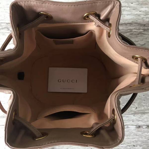 Gucci GG Marmont Quilted Leather Bucket Bag 476674 Camel