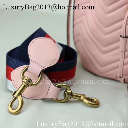 Gucci GG Marmont Quilted Leather Bucket Bag 476674 Pink