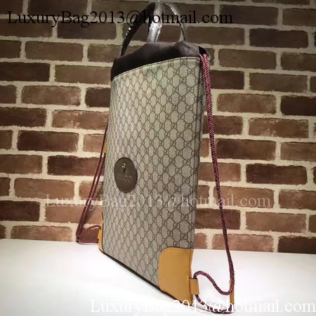 Gucci GG Supreme Drawstring Backpack 473872 Yellow