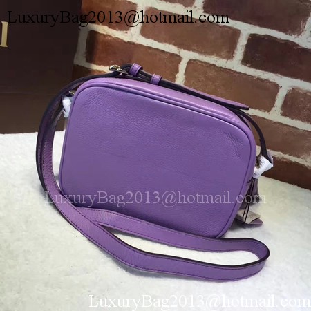 Gucci Soho Metallic Leather Disco Bag 308364 Purple