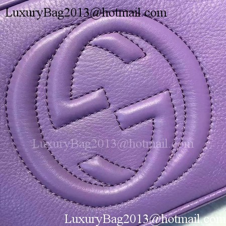 Gucci Soho Metallic Leather Disco Bag 308364 Purple