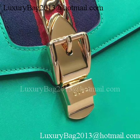 Gucci Sylvie Leather Top Handle Bag 431665 Green