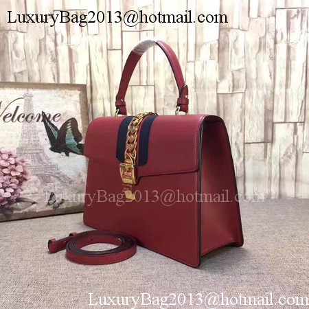 Gucci Sylvie Leather Top Handle Bag 431665 Red