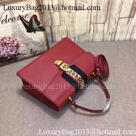 Gucci Sylvie Leather Top Handle Bag 431665 Red