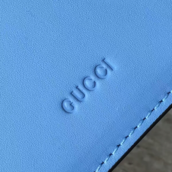 Gucci Now Bamboo Smooth Leather Top Handle Bag 448075 Blue